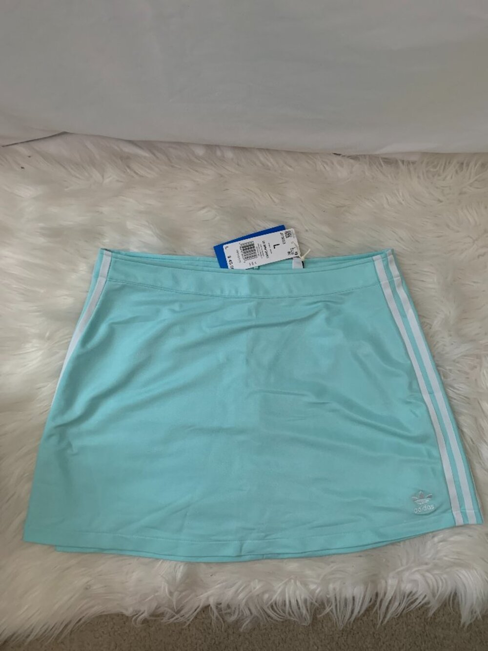 ADIDAS ORIGINALS 3-Stripes Mini Skirt in Semi Flash Aqua Sz LARGE